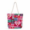 Multifunctional Valentine's Day Printed Thick Rope Shoulder Beach Bag Casual Large Capacity Handbag 0122
