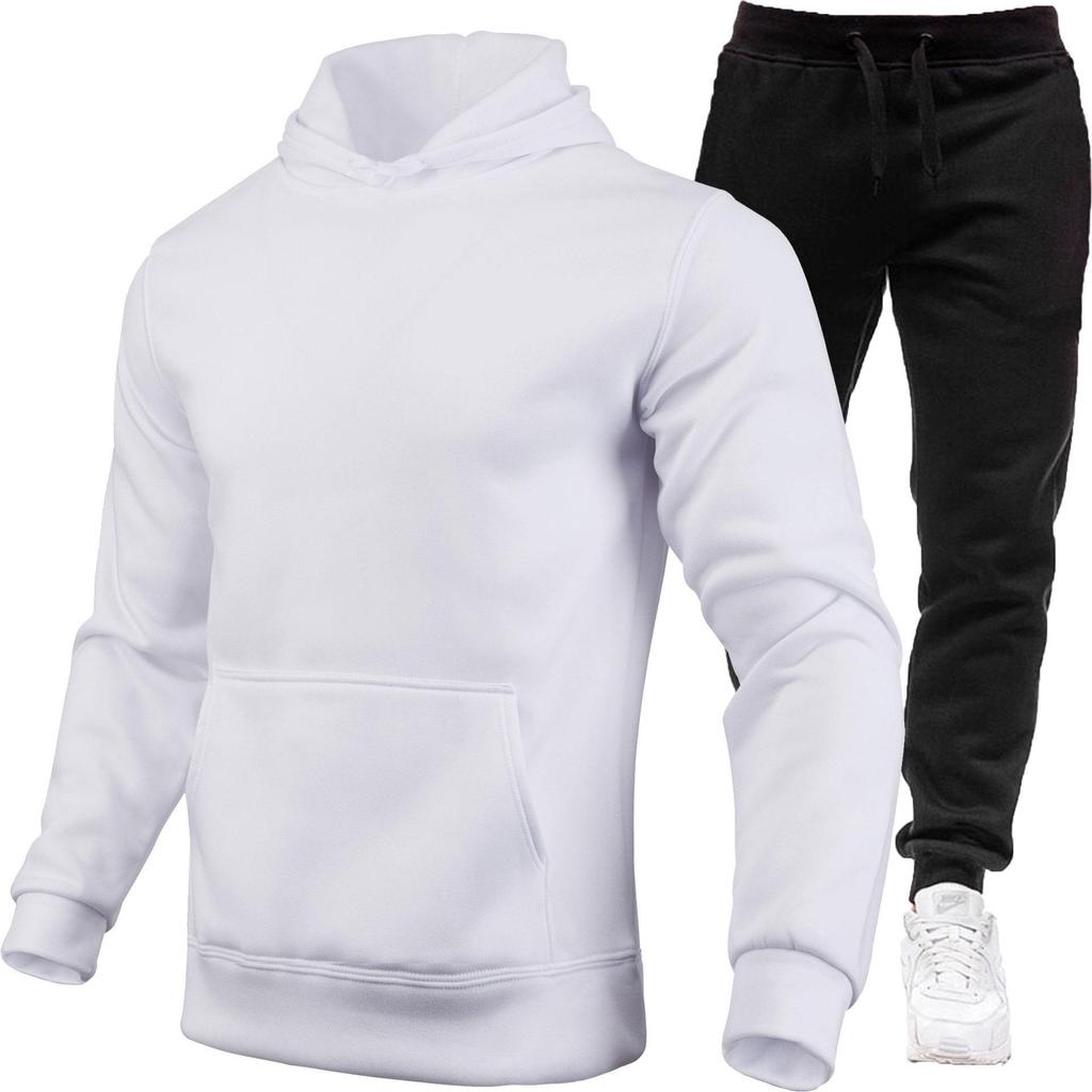 2025 Men's Trendy Hooded Pullover Set: Thick Loose Fit for Autumn/Winter Running