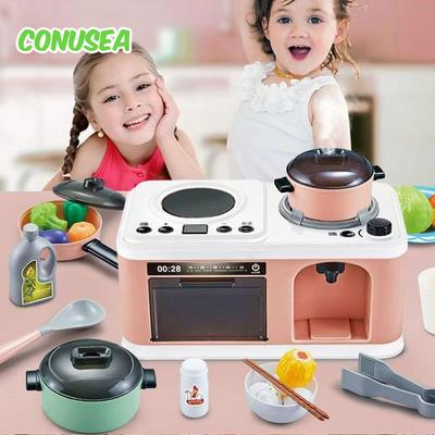 Kids Kitchen Toy Play Set Miniature Food Girls' Toys Play House Cooker Pot Pretend Cooking for Toddler Christmas Birthday Gifts