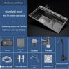 Nano Handmade Stainless Steel Step Kitchen Sink 78x46 with 9-Piece Set