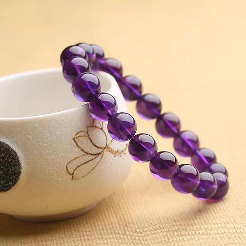 Natural Amethyst Bracelet 10mm Beads for Men & Women, Jewelry Healing Elastic Bracelet To Enhance Wisdom & Bring Good Luck, Happiness & Prosperity