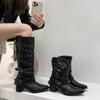 Designer Vintage Rivet Women Western Cowgirl Boots Autumn Winter Ladies Elegant Knight Long Booties