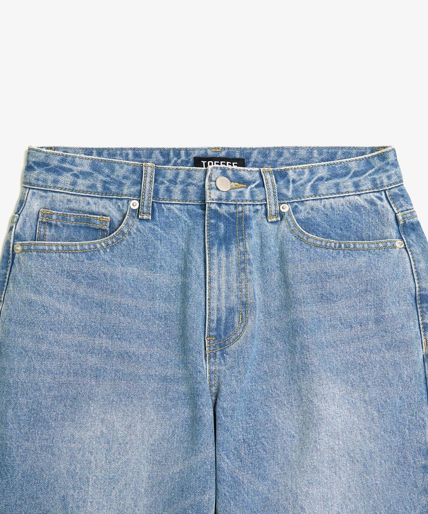 TOFFEE Wide Denim Pants (Light Blue)