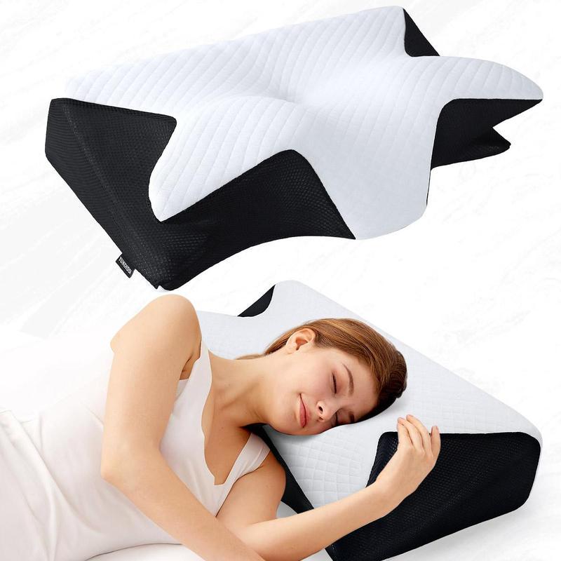 

Дышащая подушка для шеи из пены с эффектом памяти для оптимальной поддержки спящих на боку и на спине 60*40*14cm