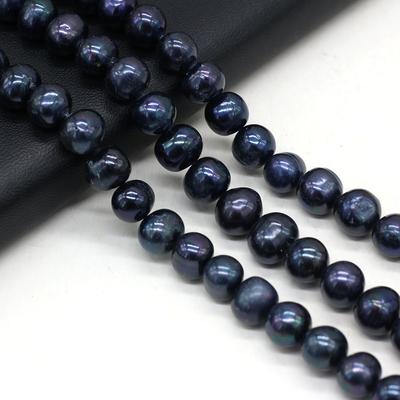 36cm Strang 10-11mm Schwarze Natürliche Süßwasser Runde Perlen Spacer Perlen DIY Ohrring Halskette Armband Teile