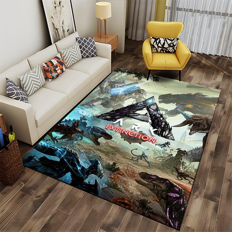 ARK Extinction Sci-fi Dinosaur Battle Design Non-slip Rug Suitable for Living Room and Bedroom Sofas
