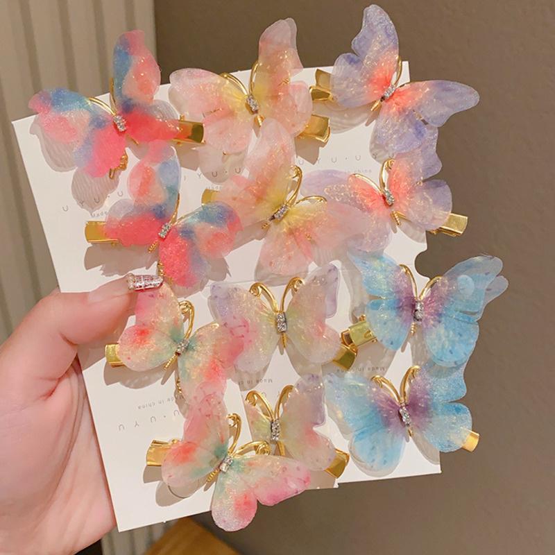 2023 Vintage Kid Butterfly Hairpins Beach Geometric Hair Clips Barrettes Side Clip For Girl Cute Hair Accessories Headdress Gift