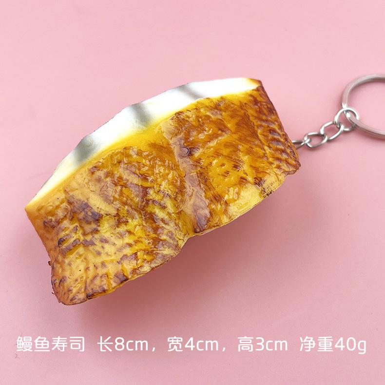 Simulation Fake Sushi Model Keychain Fun Japanese Keychain Rice Ball Salmon Model Sushi Keychain Pendant Food Mold Decoration