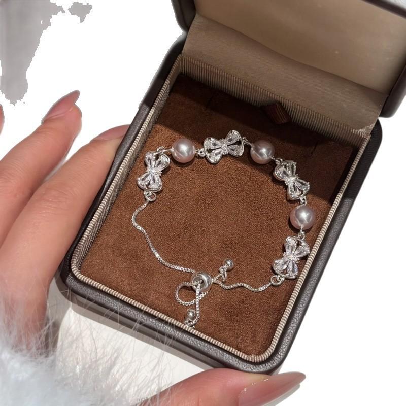 Minimalist Pearl And Zircon Butterfly Bracelet For Women With Elegant Jewelry Design