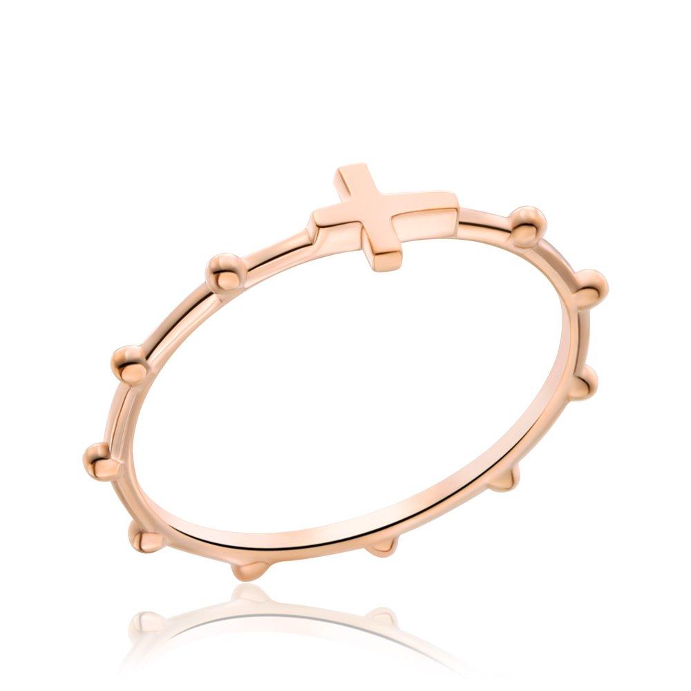 [Bnbgold] 14K/18K Horizontal Cross Religious Rosary Ring Srs36870