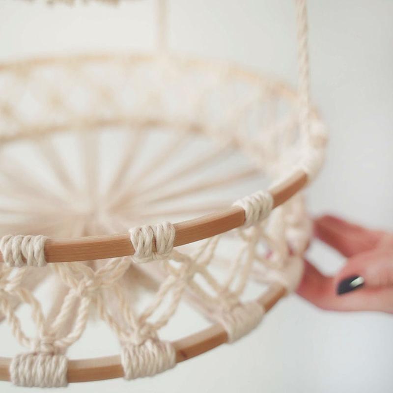 Scandinavian Style Cotton Rope Weaving Plant Hanging Basket Storage Basket Handmade Wall Basket