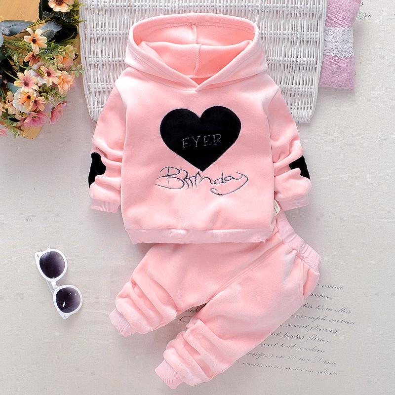 Frühling Herbst Neugeborenen Baby Mädchen Kleidung Set Kinder Trainingsanzug Gedruckt T-shirt + Casual Hosen 2PCS Kinder Kleidung Anzug 90cm grau