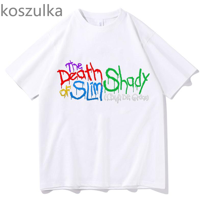 

Футболка с принтом Эминема Тоби Футболка The Death Of Slim Shady Забавная памятная подарочная футболка Летние фанаты Хлопок Унисекс Топ Футболки Одежда S чёрный