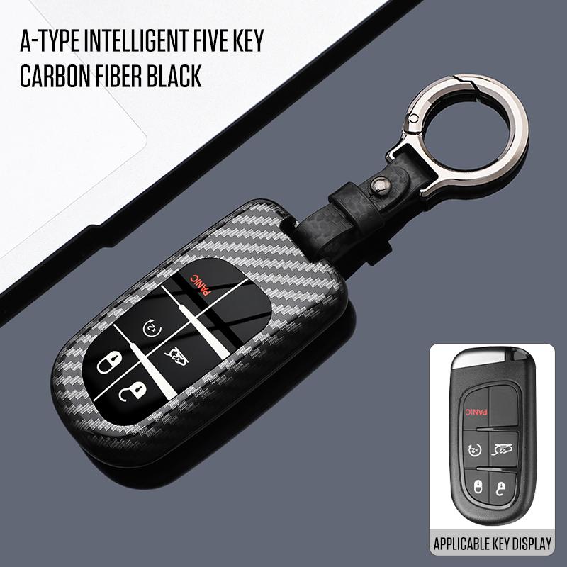 ABS Carbon Autoschlüsselhülle Hülle Fob für Jeep Renegade Compass Grand Cherokee für Chrysler 300C Wrangler Dodge Autozubehör