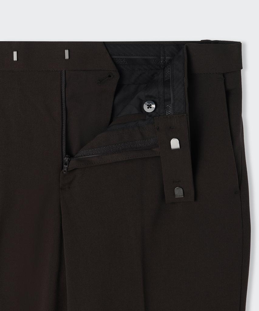 Musinsa Standard Semi-Wide Hidden Banding Slacks [Dark Brown]