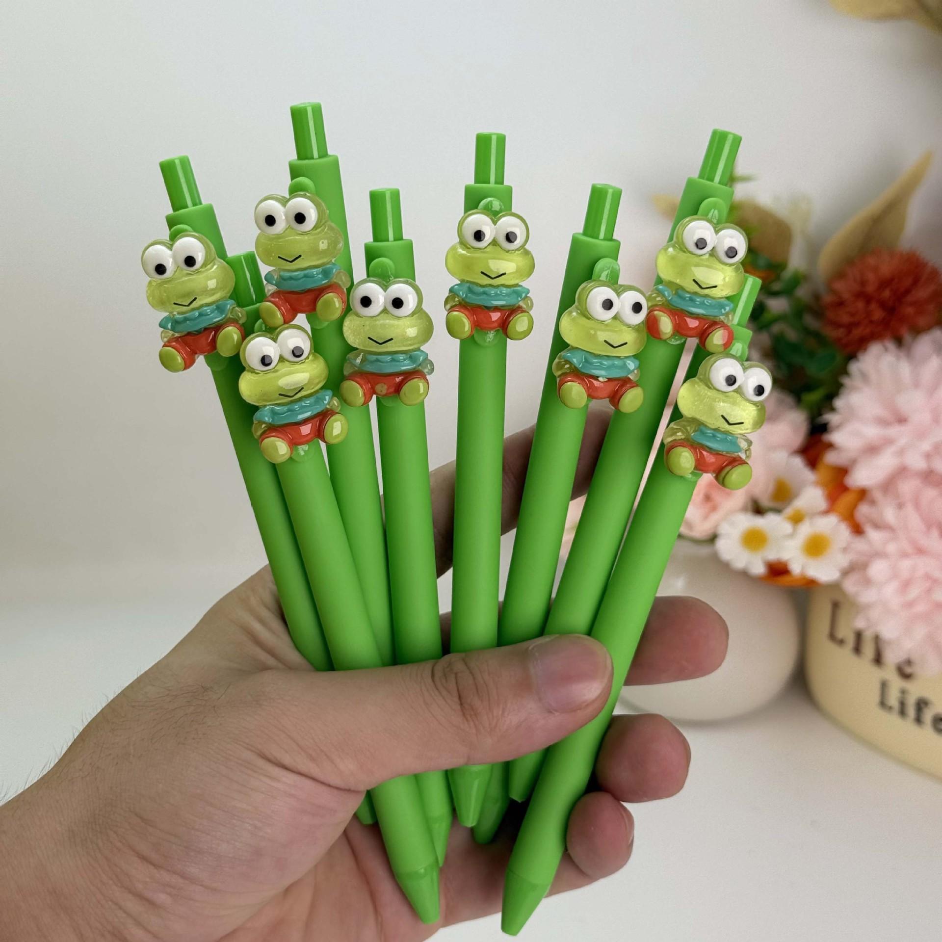 

14Pcs Cute Neutral Pen Stationery Learning Office Creative Cartoon Solid Color Frog Water Based Pen Student Stationery Supplies School Office Statione 14Pcs