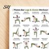 Yoga And Pilates Poster 3Pcs Bar Full Body Workout Set Leg Hip Arm Back Posture Exercise Routine Guide Chart for Home Gym Laminated Fitness Beginners