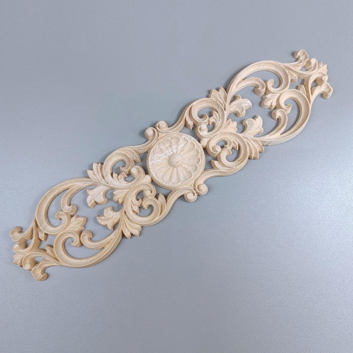 

AEE2-Woodcarving Decals Carved Corner Flower Home Decoration Cabinet Door Bed Decorative Patch Onlay Wood Applique