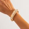 Oregelbundna Grova Tunga Pärlarmband för Kvinnor Lyxig Stil Gotisk Punk Bred Metallisk Armring Geometrisk Pulseras Mujer Mode Smycken Gåvor