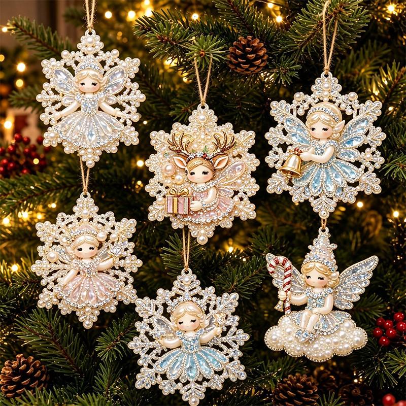 DIY Christmas Pearl Painting Kit Rope Tag Ornament Xmas Tree Decor