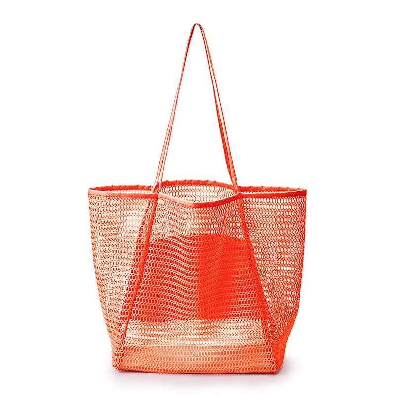 Yogodlns Sommer Große Kapazität Mesh Tote Tasche Für Frauen Einfache Hohl Strand Casual Schulter Tasche