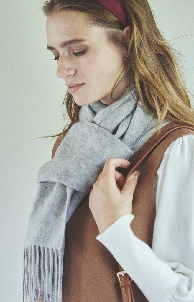 GILDARA FT33 Premium Cashmere Basic Wave Cashmere Solid for Men and Women Gray 100% Scarf, Color, (Light (D0165))