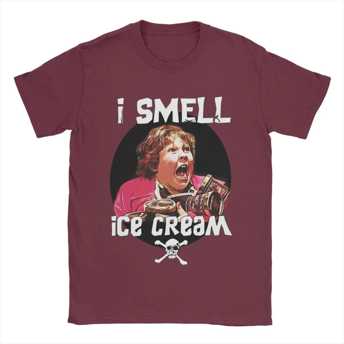 

I Smell Ice Cream Chunk Goonies Men T Shirts Creative Tee Shirt Short Sleeve Crew Neck T-Shirt Pure Cotton 4XL 5XL Tops XXXXXL бордовий