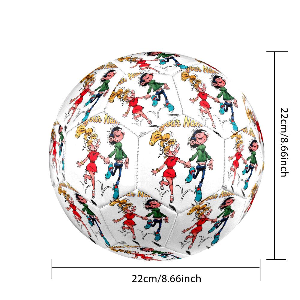 Custom Text Size 5 Soccer Ball, Standard Match Football For OutdoorGaston Lagaffe