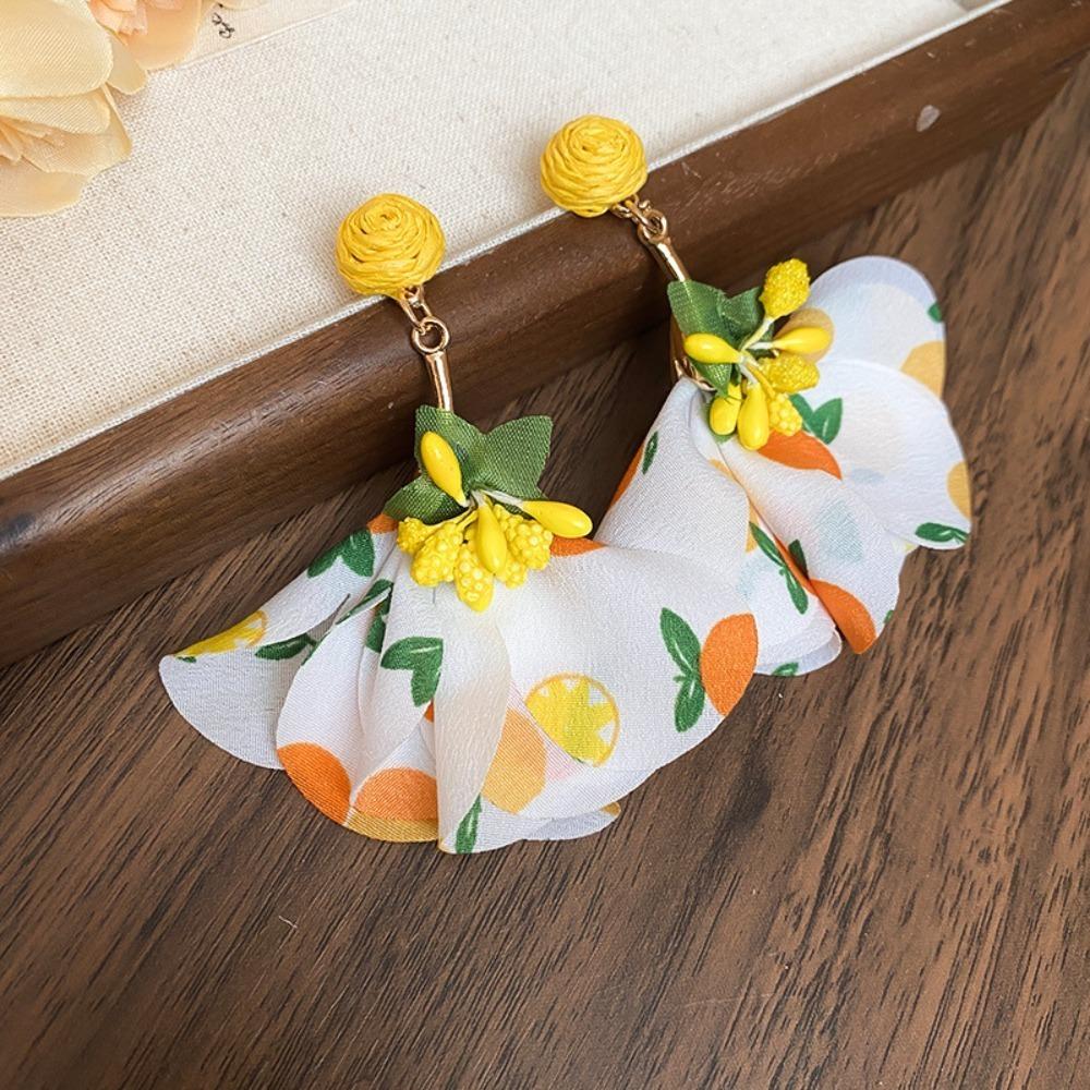 Tassel Flower Dangle Earrings Sweet Petals Stud Earrings Romantic Beach Earrings Seaside