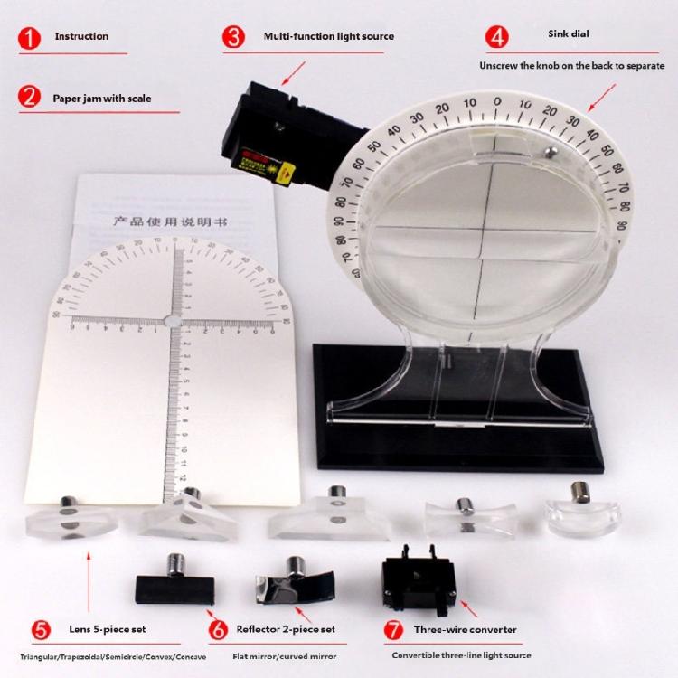 Optical Experiment Set Light Reflection and Refraction Demonstrator For School Laboratory Visualizing Light Propagation