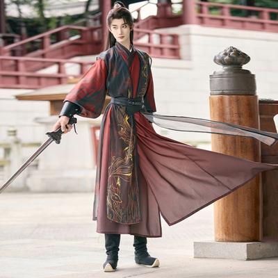 Çin Song Hanedanı Tarzı Hanfu Jakarlı Çapraz Yaka İşlemeli Dövüş Sanatları Takımı