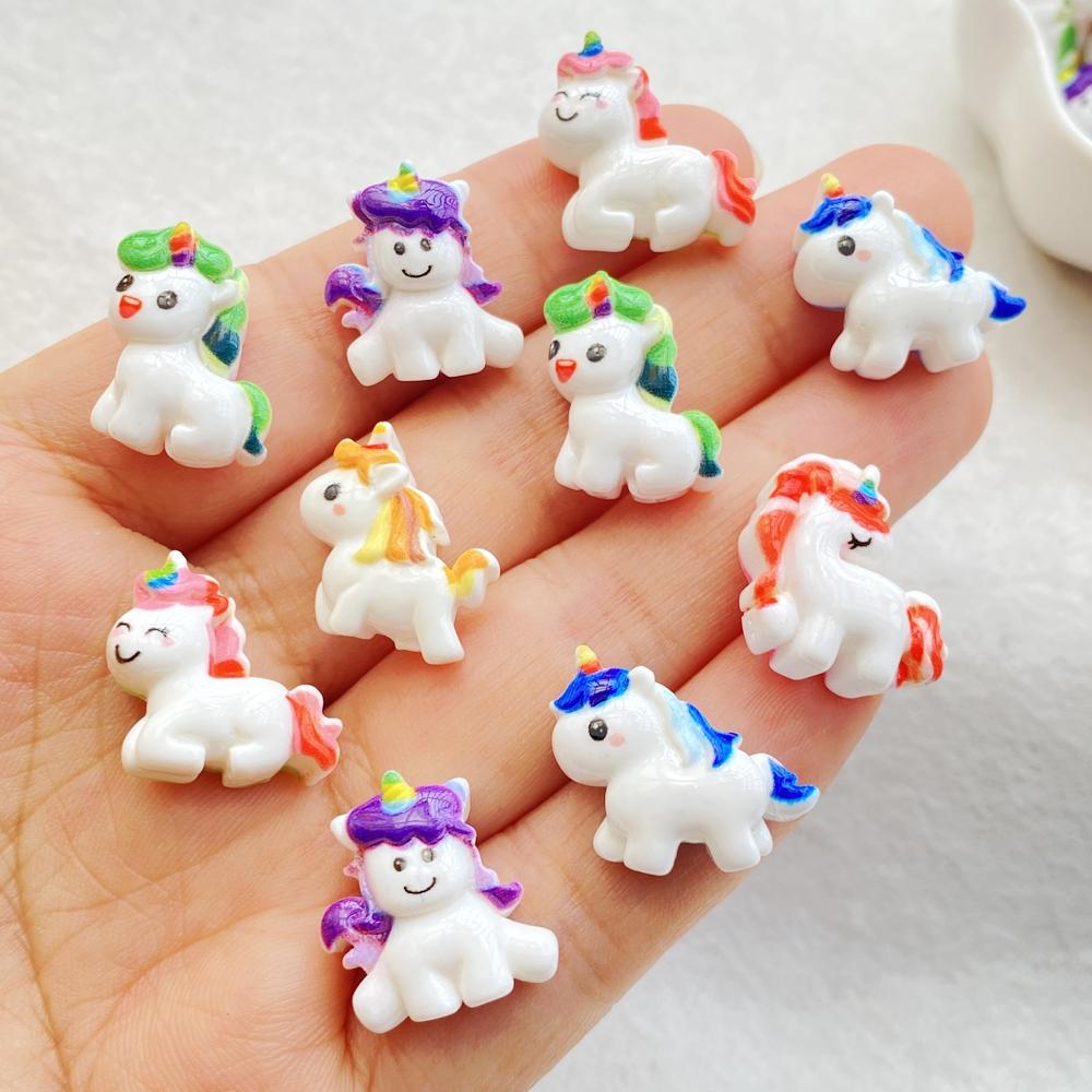 20 Stück Niedliche Cartoon Einhorn Pony Flache Rückseite Harz Scrapbooking DIY Schmuck Basteln Dekoration Zubehör