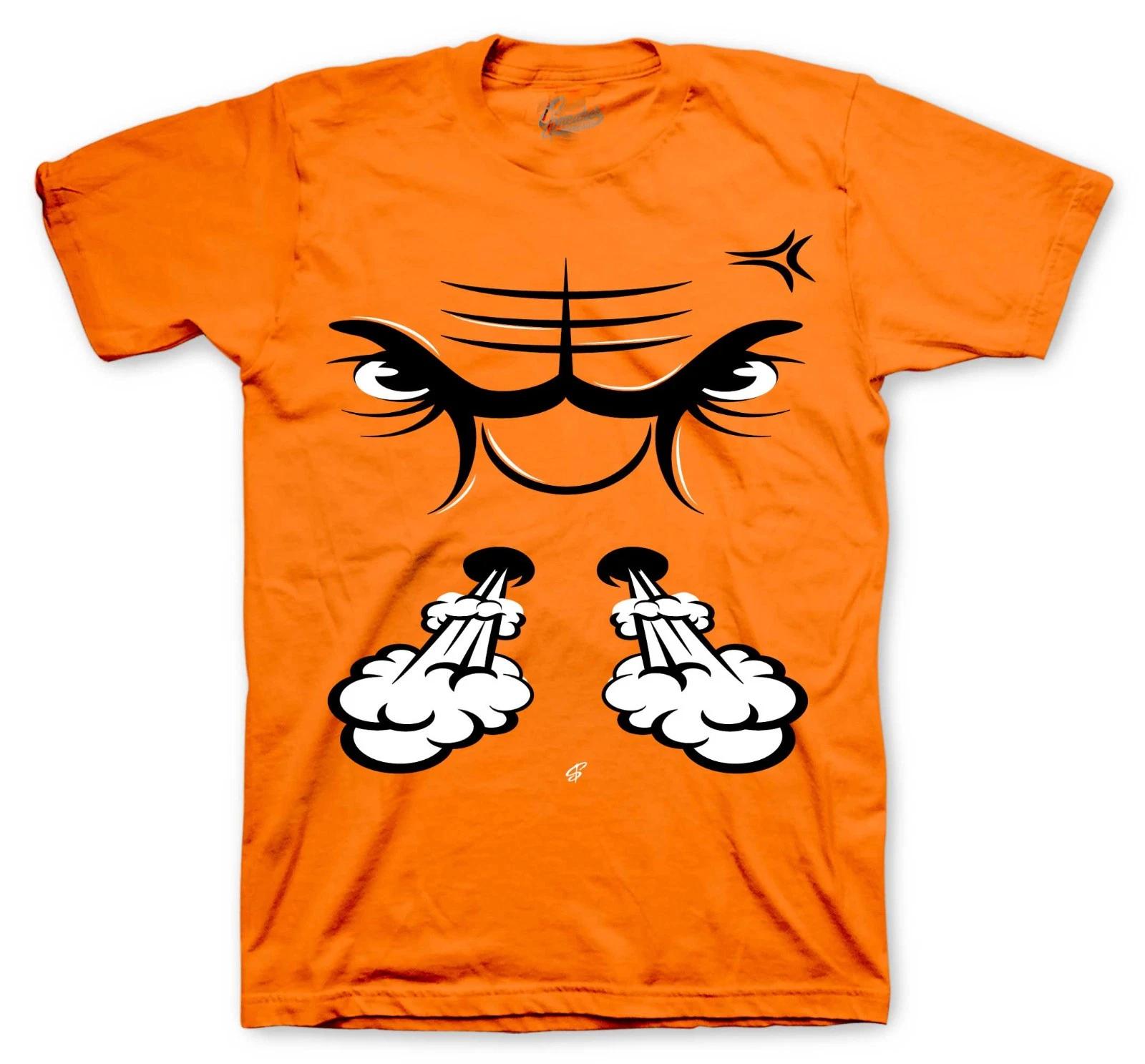 Shirt Match Retro 1 Shattered Backboard Shoes Orange Blaze 5 - Raging Face Tee L
