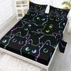 Cartoon Animal Kitten Pattern Bed Hat Four-Piece Bedding Set Bedroom Dormitory Bedding Decoration