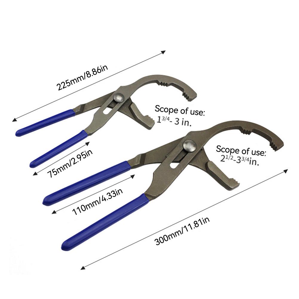 9"/12" Adjustable Steel Car Oil Filter Pliers Clamp Type Wrench Hand Tools Oil Filter Filter Removal Tool