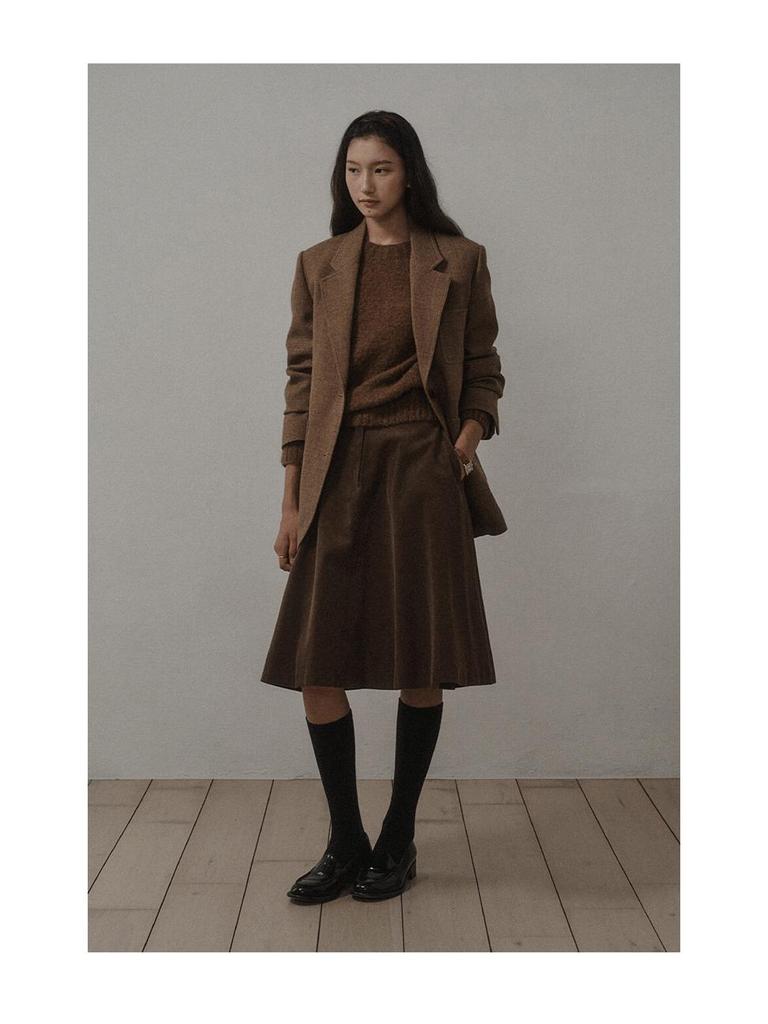 High-Waist Retro Corduroy A-Line Skirt - Women's Mid-Length, Autumn/Winter Skirt