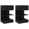 VidaXL Bedside Tables 2 Pcs Black 40x35x65 Cm