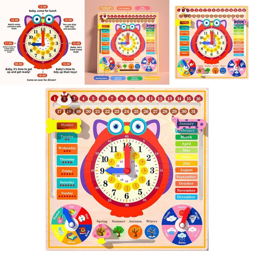 Wooden Calendar Clock Puzzle For Kids Educational Learning Toy For Preschool