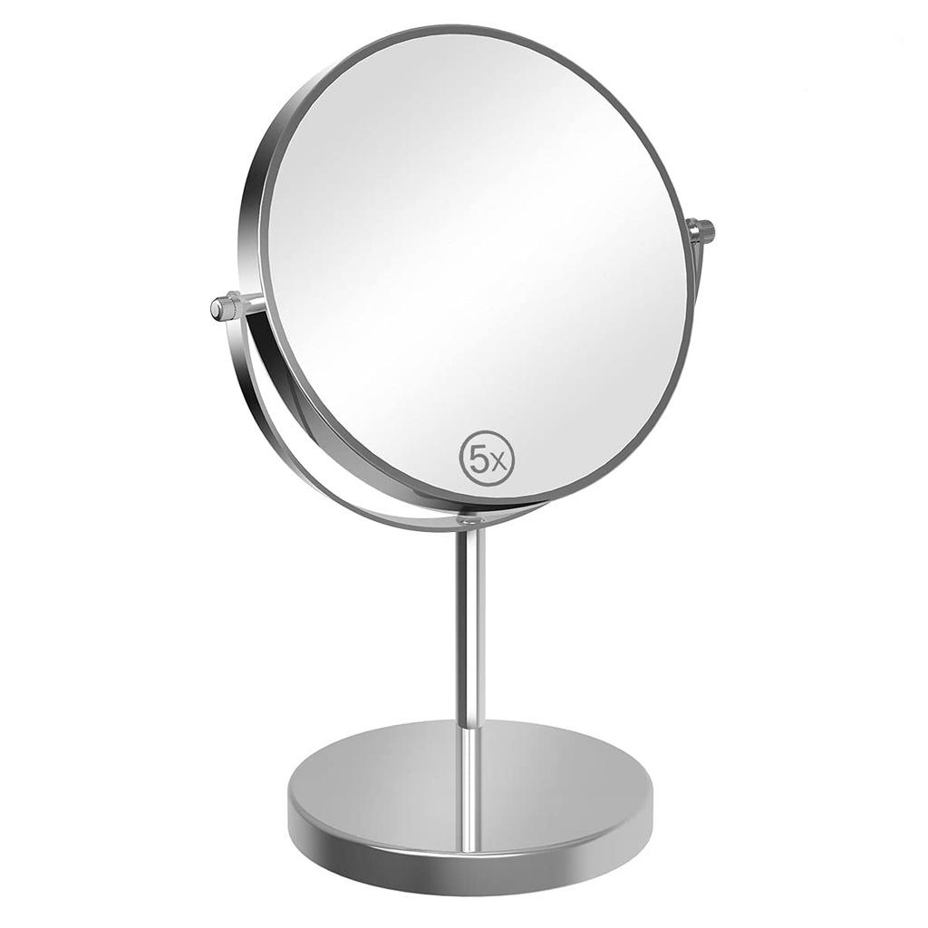 ARREBOL Tabletop Makeup 5x Magnifying Mirror Actress Mirror of Makeup 1x 5x Magnifying Stand 360 Degree Gift Includes Japanese Instruction Manual