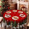 Christmas Cute Pet Snowman Round Tablecloth, Family Party Table Decorative Cloth, Warm Winter Atmosphere Layout