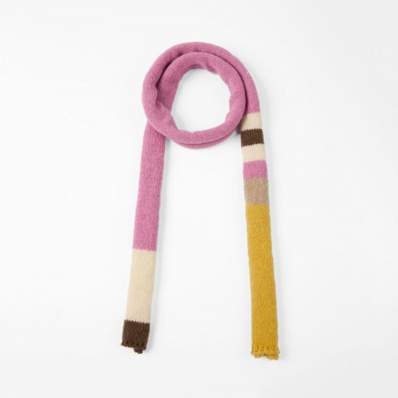 Womens Knitted Stripe Colorblock Scarf Winter Warm Long Neck Wrap Fashion Accessory