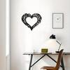 Elegant Black 2D Iron Heart Wall Art with Swirl Design Romantic Home Decor Gift