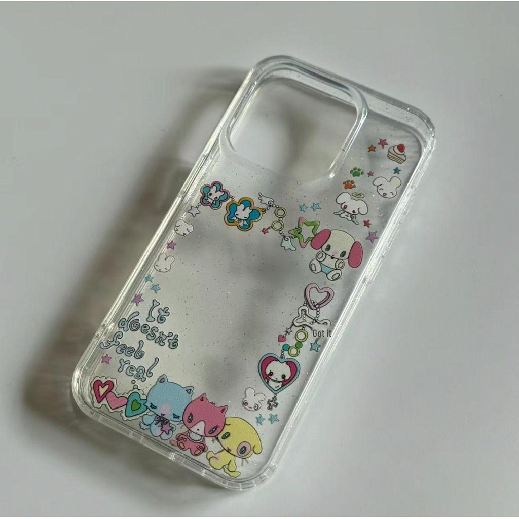 Glitter Star Animal Apple Phone Case for 15PM/14/13/12/XR/XSMAX/8P – Soft Transparent Shell