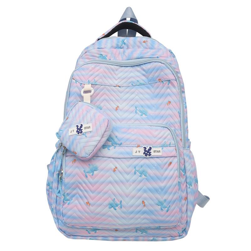 Zebra Print Backpack Women's Large Capacity Backpack Student School Bag with Coin Purse