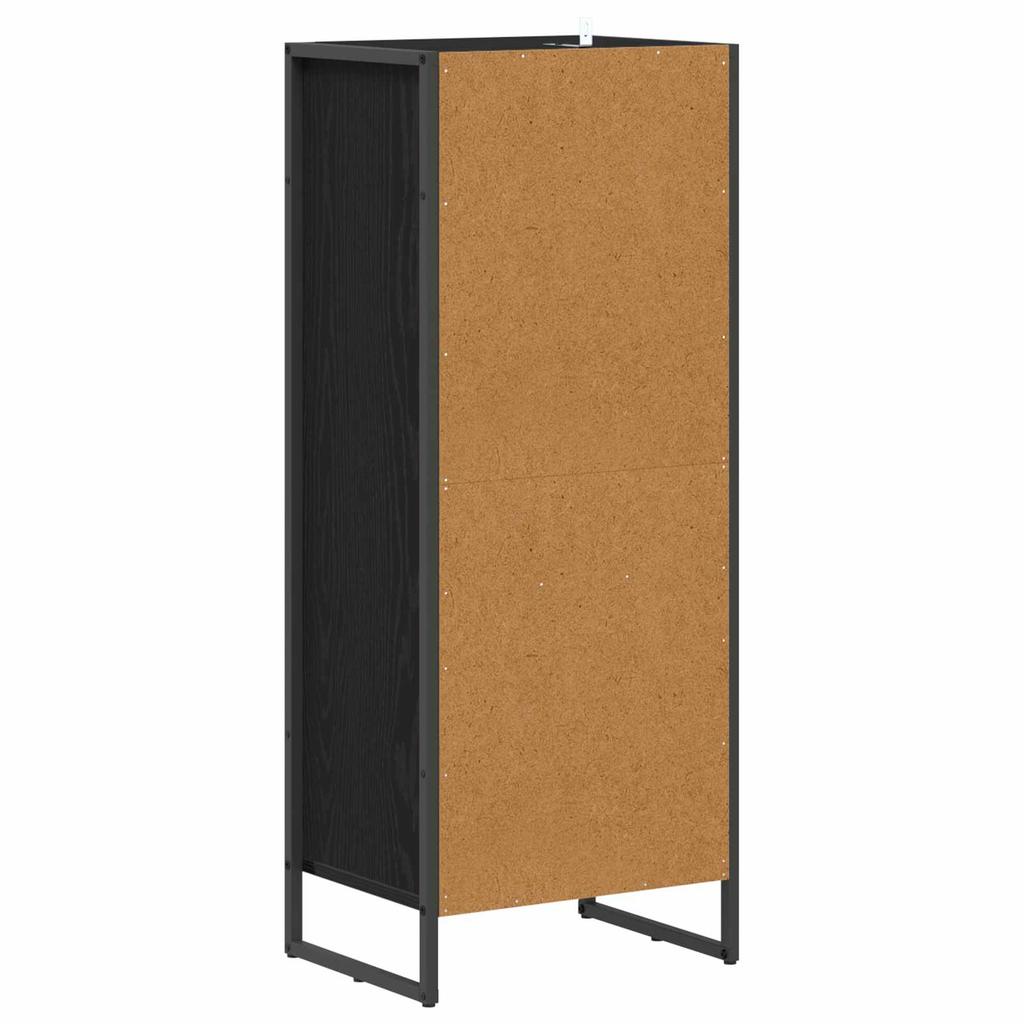 Bathroom Cabinet with Door Black Oak Effect 40 x 30 x 100 cm