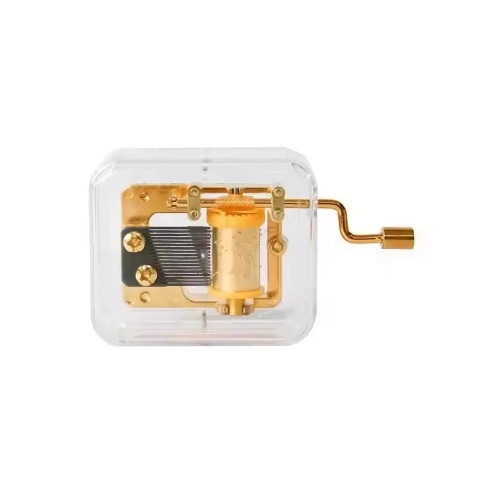 Plastic Music Bell Gold-Plated Music Box Movement Creative Hand-Cranked Music Box  Graduation Gift