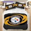 Set Copripiumino Trapuntato con Fantasia Pittsburgh Steelers Federa Decorazione per la Casa Regalo di Compleanno (1 * copripiumino + 2 * federa, senza nucleo)