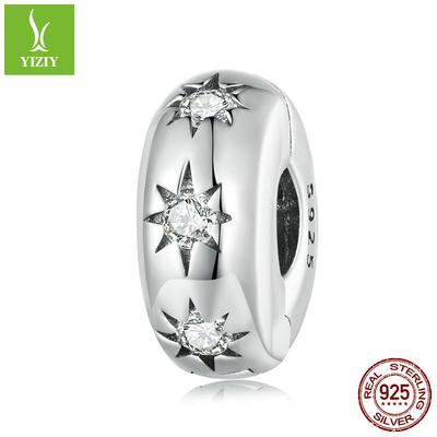S925 Silber Mangstar Runde Positionierungsschnalle Zubehör Stern DIY Armband Perle Separator Scc2420