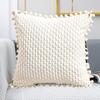Pouzdro na polštář Stylový měkký jednobarevný povlak na polštář 45x45 cm Pouzdro na polštář v severském stylu se střapcem Kulový povlak na polštář Potřeby pro domácnost