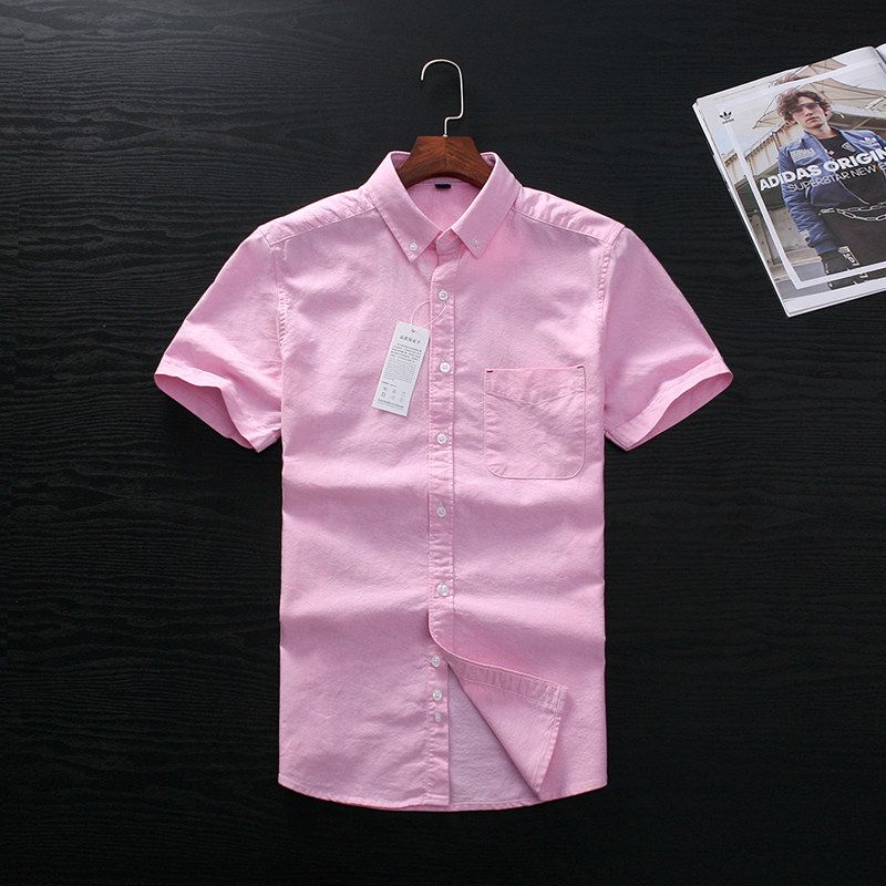 Clearance of Foreign Trade Surplus Men's Oxford Cotton Short-Sleeve Shirts, Original Cut Label Men's Clothing, Japanese Trendy Brand Versatile Shirts